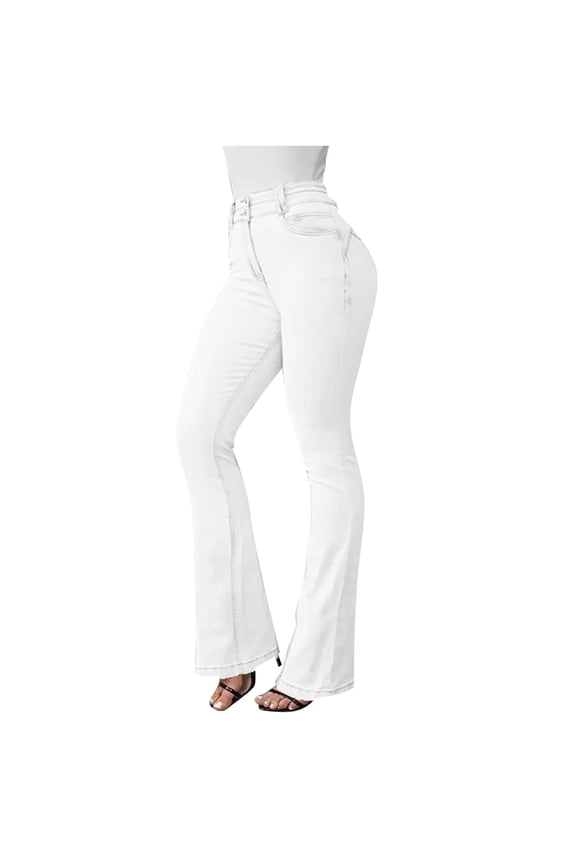 Flare Jeans Pants for Women Soft High Waist Bootcut Pants Bootleg Stretch Tummy Control Plus Size Denim Leggings