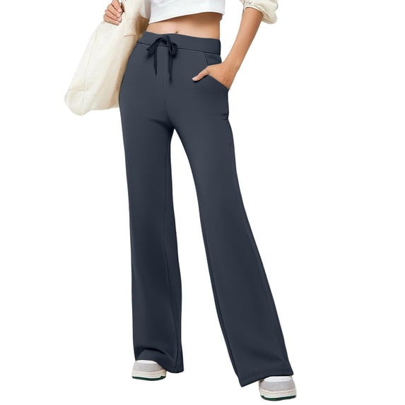 Aofany Flare Sweatpants for Women Elastic High Waisted Drawstring Bell Bottom Leggings Casual Bootcut Yoga Pants
