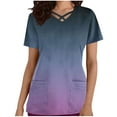 thumbnail image 1 of Aofany Flash Picks! Womens Nursing Scrub Tops Working Uniform Short Sleeve V Neck Workwear Blouse T-shirt with Pockets, 1 of 4