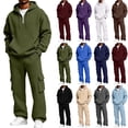 thumbnail image 1 of Aofany Fleece 2 Piece Outfits Mens Pullover Hooded Sweatshirt Tracksuit & Joggers Sweatpants Sweatsuit Sets with Pockets, 1 of 9