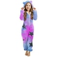 thumbnail image 1 of Aofany Girls Onesies Pajamas Fleece Zip Up Jumpsuits Fuzzy Sherpa One Piece Loungewear Sleepwear Kids Hooded Rompers Costume Winter Clothes for 5-15 Years, 1 of 5