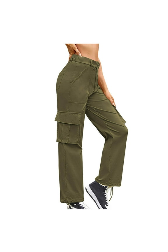 Gothic Cargo Pants Women Baggy High Waisted Y2k Pants Wide Leg with Pockets Streetwear Casual Harajuku Joggers Pants