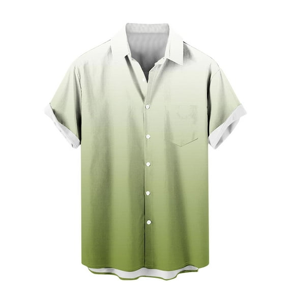 Aofany Hawaiian Shirts for Men Short Sleeve Button Down Shirt Casual Gradient Beach Summer Holiday Gifts T Shirts with Pocket