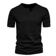 thumbnail image 1 of Aofany Henley Shirts for Men Casual Short Sleeve T Shirts Solid Colors Plus Size Tshirts Tops, 1 of 4