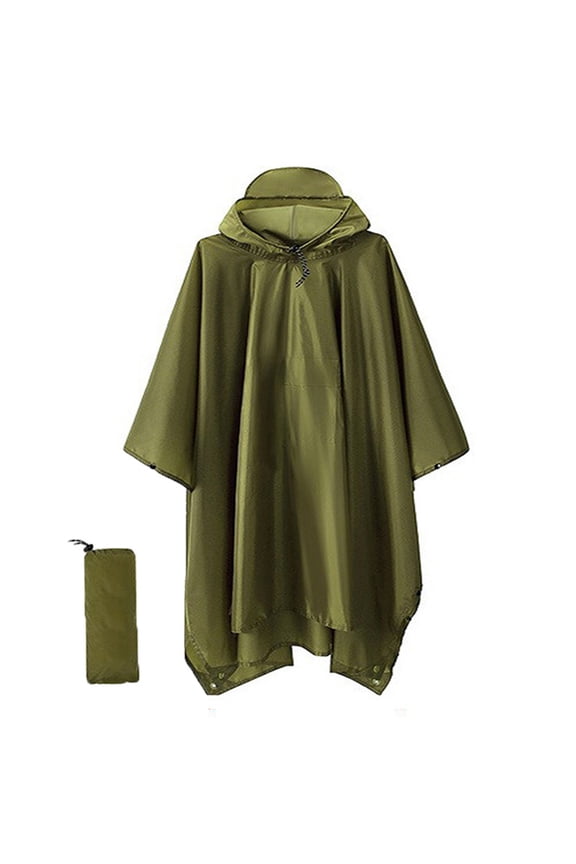 Hooded Rain Poncho for Adult with Pocket, Waterproof Lightweight Unisex Raincoat for Hiking Camping Emergency