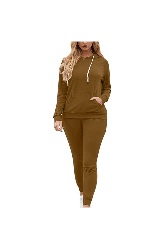 Hoodie Tracksuit for Women Casual Sweatsuit 2Pcs Jogger Set Activewear Outfits with Pockets