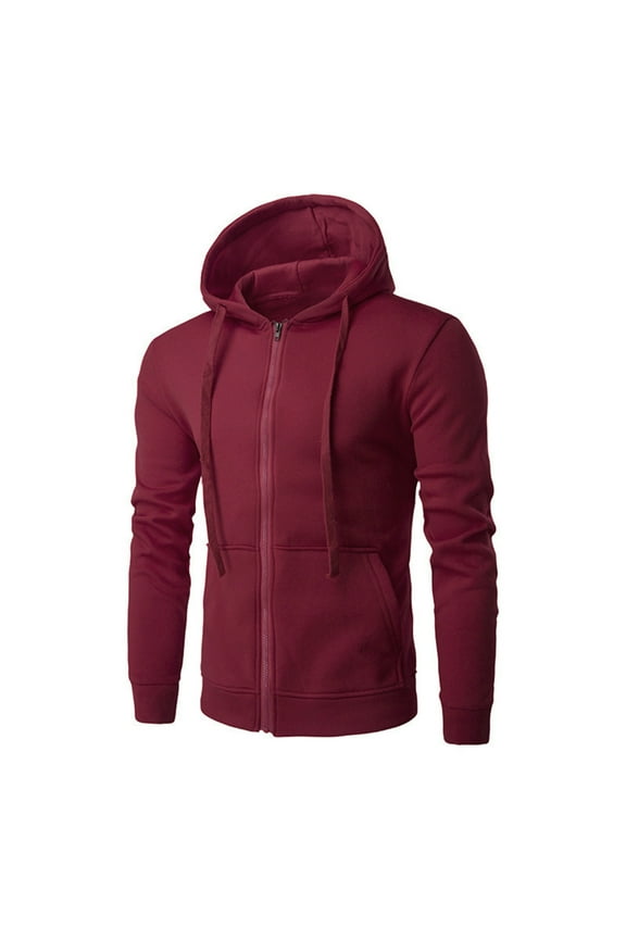 Hoodies for Men, Mens Hoodies Zipper Hooded Sweater Coat Men's Solid Color Cardigan Men's Fashion Hoodies & Sweatshirts