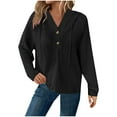 thumbnail image 1 of Aofany Hoodies for Women Plus Size Womens Tops Long Sleeve 1/4 Button Closure Drawstring Pullover Sweatshirt, 1 of 6