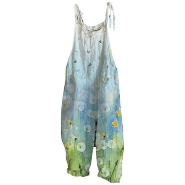 Aofany Jumpsuits for Women Fashion Bib Pants Overalls Baggy Rompers Jumpsuits with Pockets Casual Loose Bib Overall on Clearance