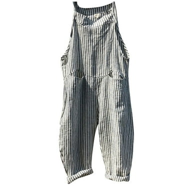 Aofany Jumpsuits for Women Fashion Bib Pants Overalls Baggy Rompers Jumpsuits with Pockets Casual Loose Bib Overall on Clearance