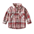 thumbnail image 1 of Aofany Kids Little Boys Girls Baby Plaid Flannel Shirt Jacket Long Sleeve Button Down Flannel Shirt Plaid Tops Girl Boy Clothes, 1 of 6