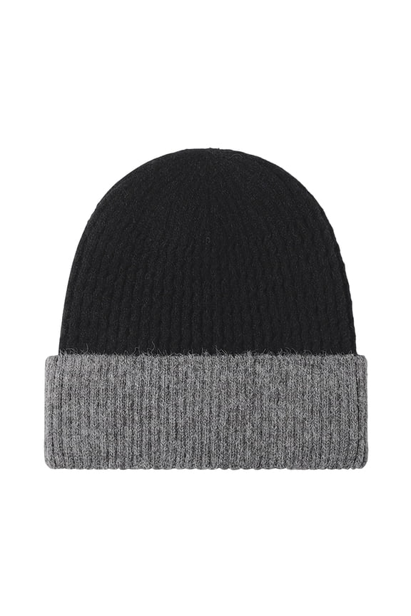 Knit Cuffed Lined Beanie, Skull Cap Beanie Stocking Hats For Men Fall Winter
