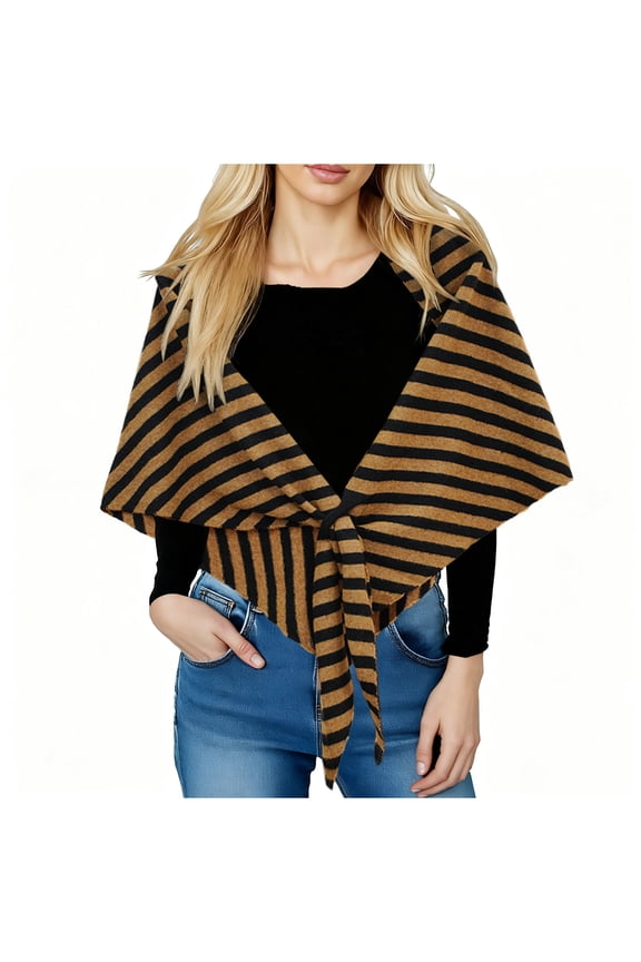 Knotted Triangle Wool Scarf for Women Wool Blend Shawl, All Seasons Versatile Warm Wrap for Winter & Fall