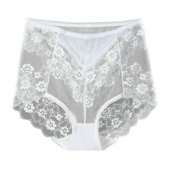 Aofany Lace Panties Underwear for Women Plus Size Cheeky Panties Sexy High Waisted Ultra-Thin Breathable Briefs