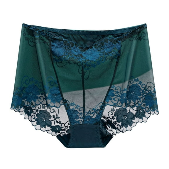 Aofany Lace Panties Underwear for Women Plus Size Cheeky Panties Sexy High Waisted Ultra-Thin Breathable Briefs