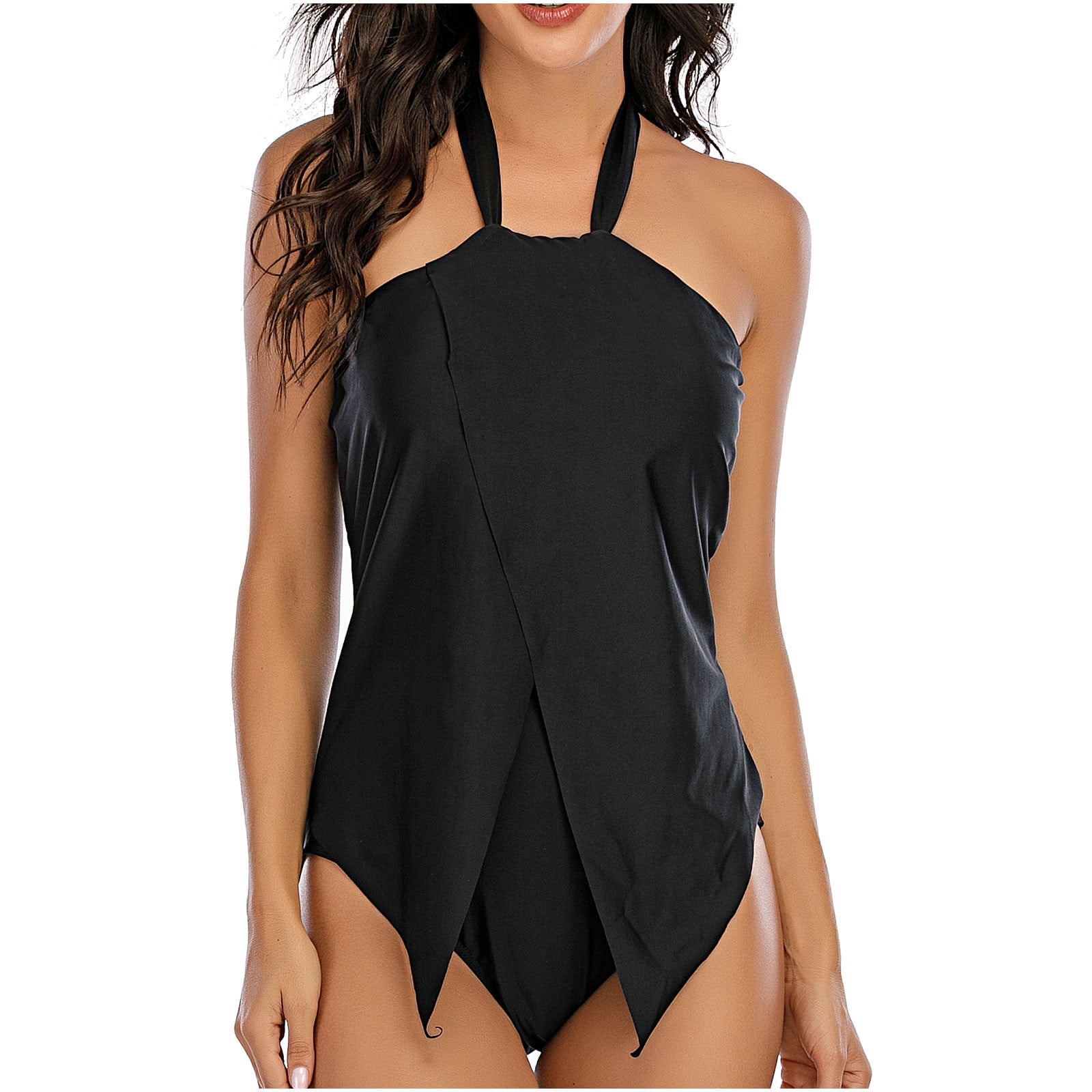 Aofany Large Size Bathing Suit for Women Solid Minimalistic Skirt Style ...