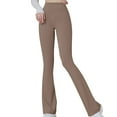 thumbnail image 1 of Aofany Leggings for Women High Waist Tight Flare Yoga Pants Solid Color Bootcut Elastic Wide Leg Workout Trousers, 1 of 4