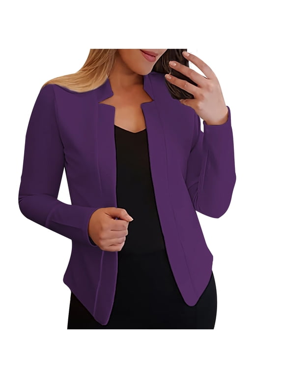 Long Sleeve Blazer Jackets for Women Open Front Dressy Casual Business Blazer Slim Fit Work Office Jacket, S-5XL