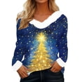 thumbnail image 1 of Aofany Long Sleeve Shirts for Women Xmas Gifts Christmas Tree Print Tops Holiday Graphic Shirts Blouse Womens Clothing, 1 of 3