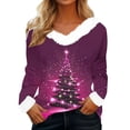 thumbnail image 1 of Aofany Long Sleeve Shirts for Women Xmas Gifts Christmas Tree Print Tops Holiday Graphic Shirts Blouse Womens Clothing, 1 of 3