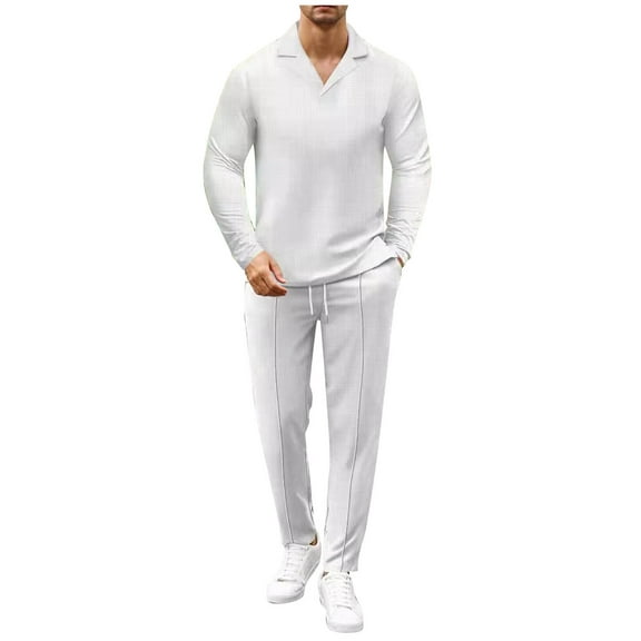 Aofany Lounge Sets For Men Long Sleeve Shirts Tops Pants Athletic Set 2 Piece Track Suits Jogging Running Sweatsuits Sets