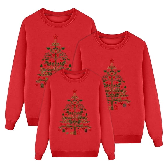 Aofany Matching Christmas Sweatshirts for Family Xmas Crewneck Pullover Tops Casual Shirts for Family Member