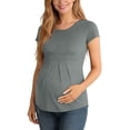 thumbnail image 1 of Aofany Maternity Clothing Summer Women Maternity T-shirt Round Neck Short Sleeve Ruched Pregnant Tops, 1 of 7