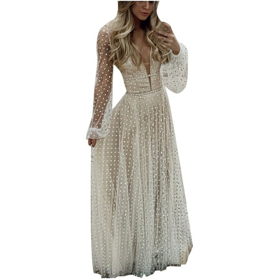 Aofany Maxi Dresses for Women,Wedding Guest Dresses Elegant Casual Slim Sling Dress Solid Color Long Dress Skirt Dress Party Dress Beige XL