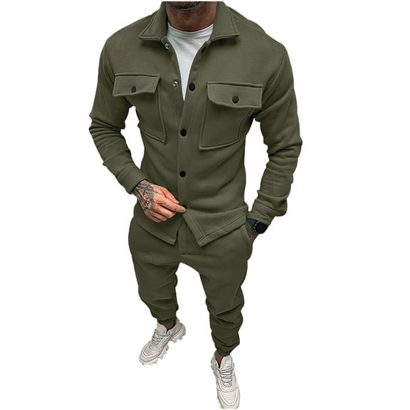 Aofany Men 2 Piece Outfits Casual Long Sleeve Sweatsuits Jacket and Pants Sets