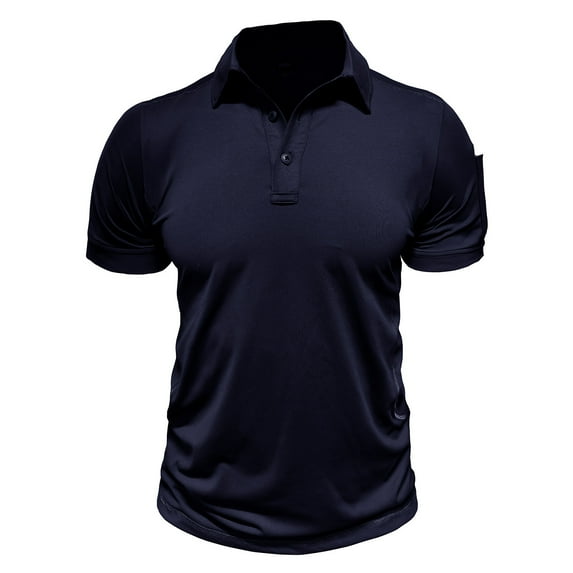 Aofany Men Business Short Sleeve Top Casual Turn-Down Collar Button Blouse Gym Workout Pullover Athletic Shirts