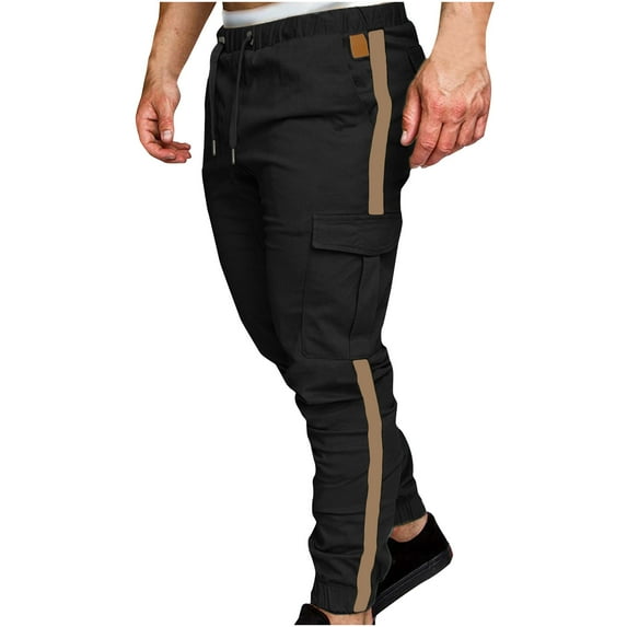 Aofany Men Cargo Pants Drawstring Multi-pocket Fashion Casual Comfort Trousers Work Pants On Clearance
