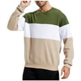 thumbnail image 1 of Aofany Men Casual Fashion Round Neck With Pocket Pullover Sweatshirt Patchwork Long Sleeve Tops, 1 of 1