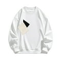 thumbnail image 1 of Aofany Men Casual Pullover Sweatshirt Daily Basic Patchwork Tops Winter Crew Neck Long Sleeve Sweatshirts On Clearance, 1 of 1