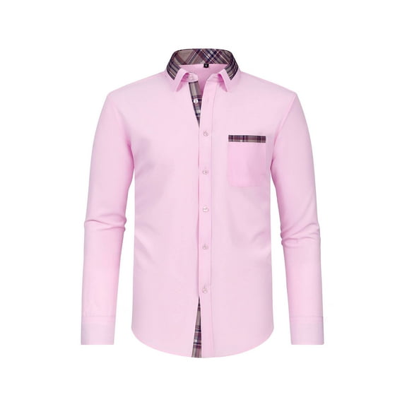 Aofany Men Formal Shirt Long Sleeve Slim Fit Business Dress Shirts Top Casual Button Blouse