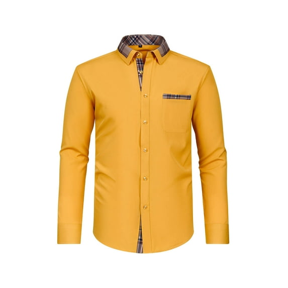 Aofany Men Formal Shirt Long Sleeve Slim Fit Business Dress Shirts Top Casual Button Blouse