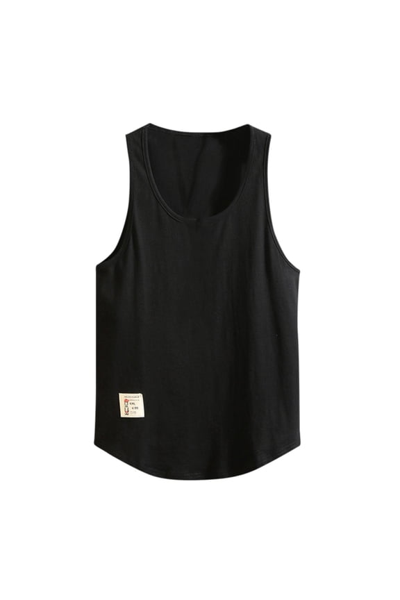 Men Plus Size Fitness Tank Tops Loose Sleeveless Bodybuilding Round Neck Vest Blouse