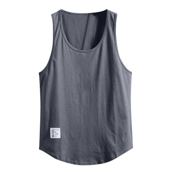 Aofany Men Plus Size Fitness Tank Tops Loose Sleeveless Bodybuilding Round Neck Vest Blouse