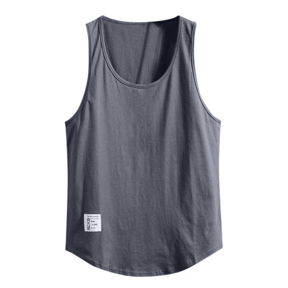 Aofany Men Plus Size Fitness Tank Tops Loose Sleeveless Bodybuilding Round Neck Vest Blouse