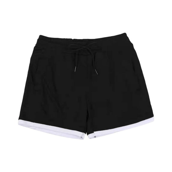 Aofany Men Plus Size Shorts Solid Breathable Beach Shorts Elastic Waist Lace Up Running Gym Sports Shorts