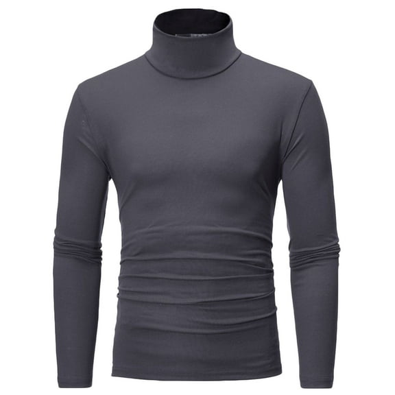 Aofany Men Solid Turtleneck Casual Pullover T-shirt Bottoming Shirt