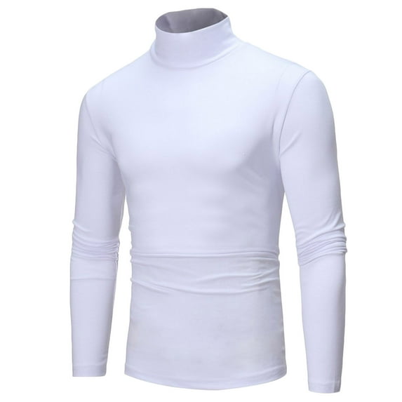 Aofany Men Solid Turtleneck Casual Pullover T-shirt Bottoming Shirt