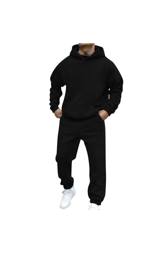 Men Sweatpants Tracksuit Set Casual 2 Pcs Sweatshirts and Pant Outfits Gym Loungewear Hoodies Sweatsuit
