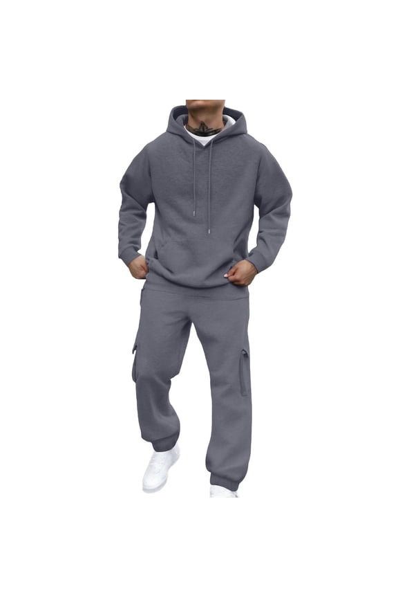 Men Sweatpants Tracksuit Set Casual 2 Pcs Sweatshirts and Pant Outfits Gym Loungewear Hoodies Sweatsuit