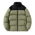 thumbnail image 1 of Aofany Men Winter Coat Full Zip Long Sleeve Outerwear Color Block Long Sleeve Winter Down Puffer Jacket, 1 of 3