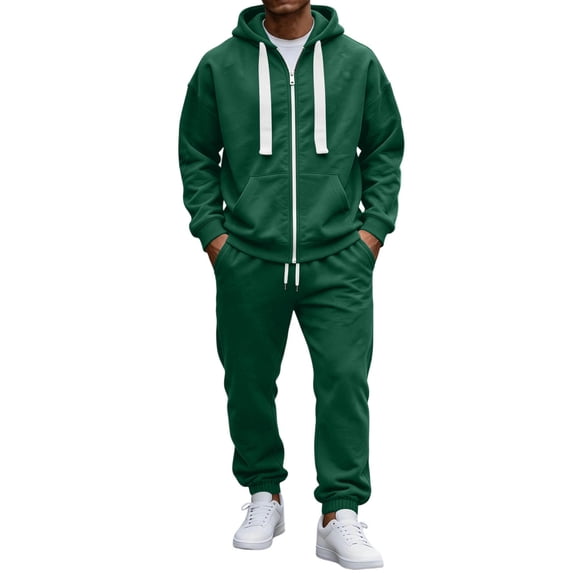 Aofany Men's 2 Piece Tracksuits Sets Jogging Sweatsuits Full Zip Hoodie & Sweatpants Warm Up Track Suits