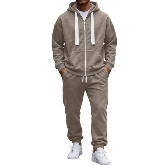Aofany Men's 2 Piece Tracksuits Sets Jogging Sweatsuits Full Zip Hoodie & Sweatpants Warm Up Track Suits