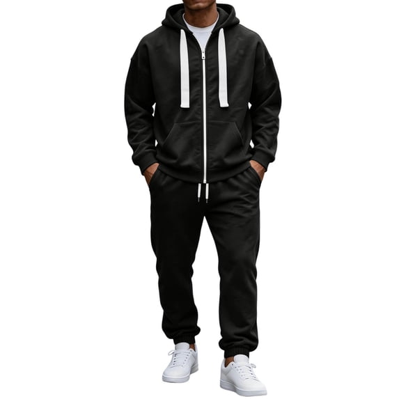 Aofany Men's 2 Piece Tracksuits Sets Jogging Sweatsuits Full Zip Hoodie & Sweatpants Warm Up Track Suits