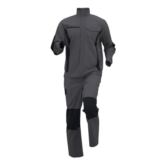 Aofany Men's 2 Pieces Outfits Wear-Resistant and Reflective Long Sleeve Lapel Tops & Pants Machine Repair Clothes, Welding Workshop Construction Labor Protection Work Clothes Set