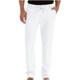 thumbnail image 1 of Aofany Men's Business Casual Pants Drawstring Straight Elastic Trousers Solid Color Loose Pure Cotton Pants, 1 of 7