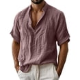 thumbnail image 1 of Aofany Men's Button Down Shirts Short Sleeve Casual Shirts Cotton Linen Summer Beach Shirts Vacation Shirts, 1 of 5